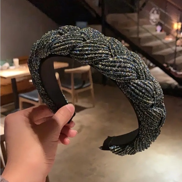 Accessories - Dark Green Braided Wide Headband